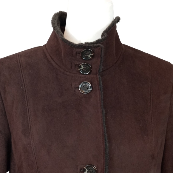 Calvin Klein Women's Brown Suede Coat - Picture 3 of 14